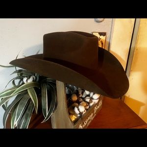 Mens Chocolate Brown Ariat Wool Felt Cowboy Hat
